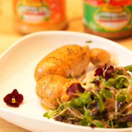 Boudin blanc au piment végétarien Boudin blanc au piment végétarien